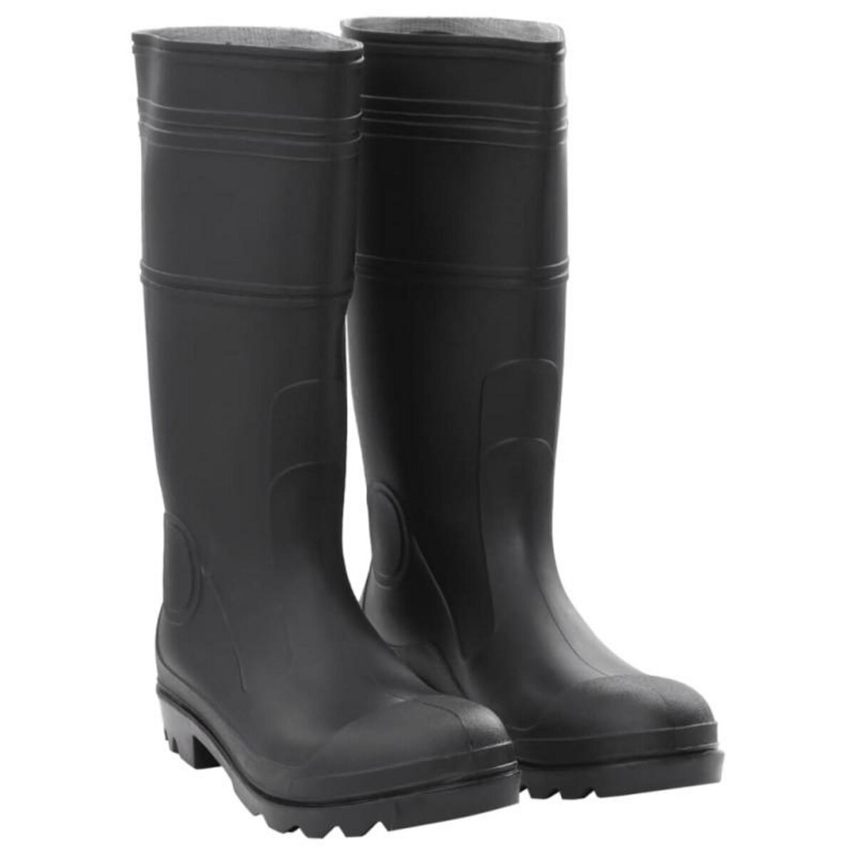 VIDAXL Bottes de pluie noir taille 44 PVC