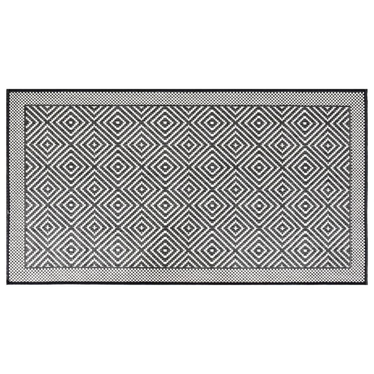VIDAXL Tapis d'exterieur gris et blanc 80x150 cm design reversible