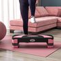 Voir la diapositive 4 : HOMCOM Stepper Fitness Aerobic hauteur reglable surface antiderapante 80 x 31 x 20 cm noir rose