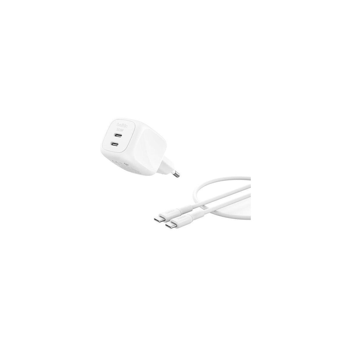 Belkin Chargeur 50W blanc GaN