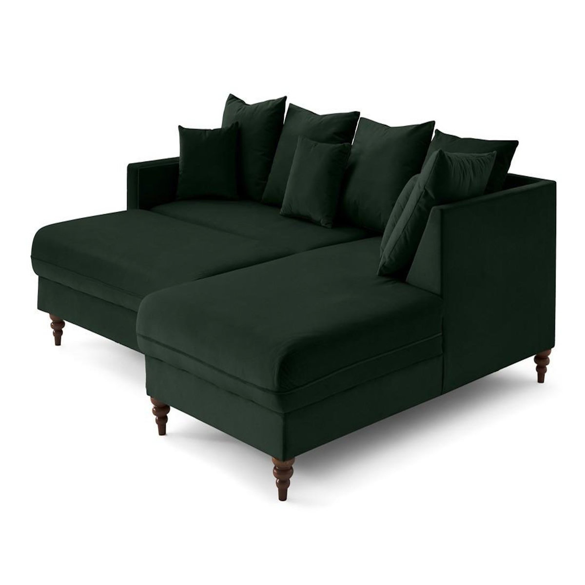 BEST MOBILIER Flamingo - canapé d'angle droit 4 places convertible en velours