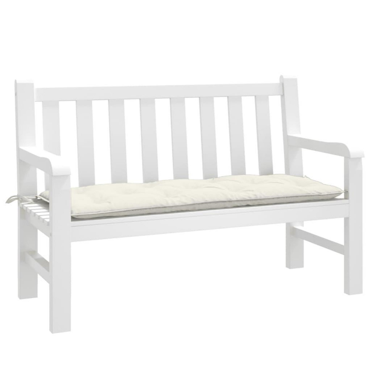 VIDAXL Coussin de banc de jardin creme melange 120x50x7 cm tissu