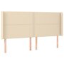 Voir la diapositive 2 : VIDAXL Tete de lit avec oreilles Creme 183x16x118/128 cm Tissu