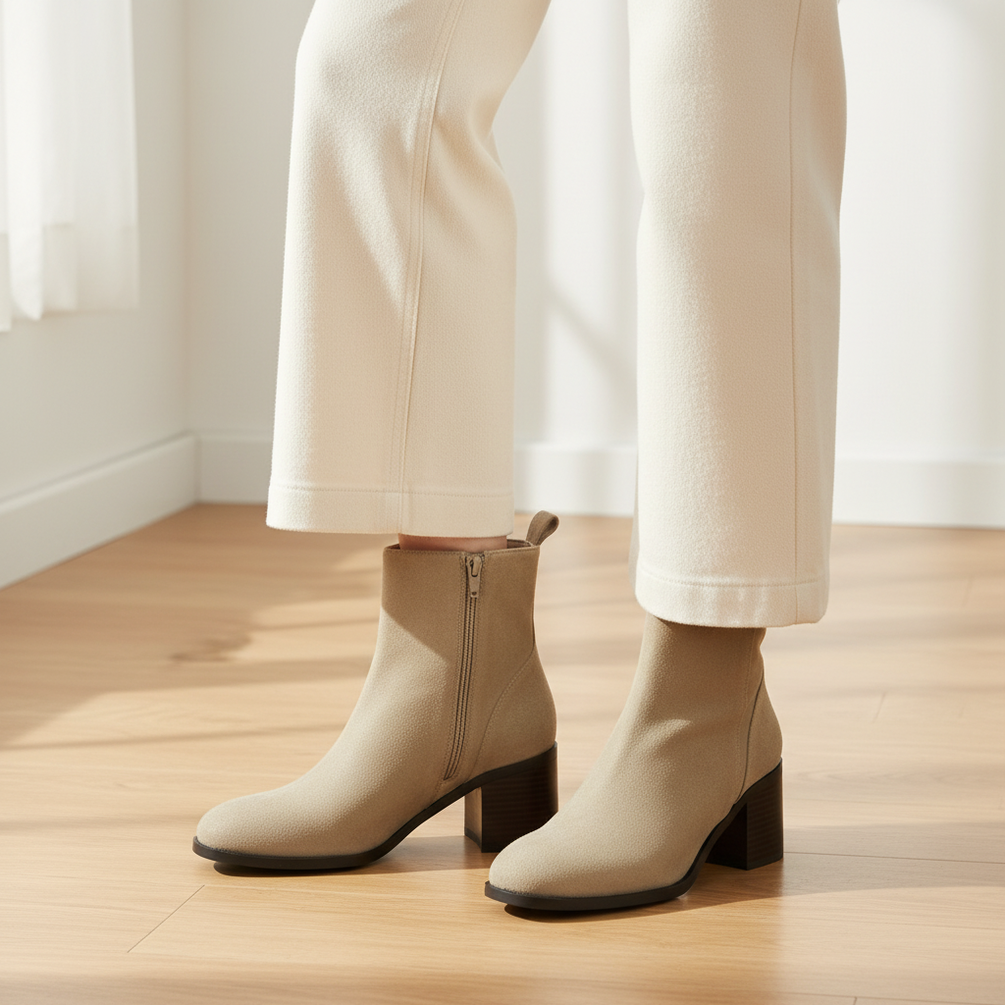 Voir la diapositive 2 : OZABI Ozabi bottines femme suédine zippée talon bloc 5 cm bout arrondi