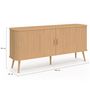 Voir la diapositive 5 : ID MARKET Buffet 160 cm ROMIE XXL effet lattes 2 portes coulissantes