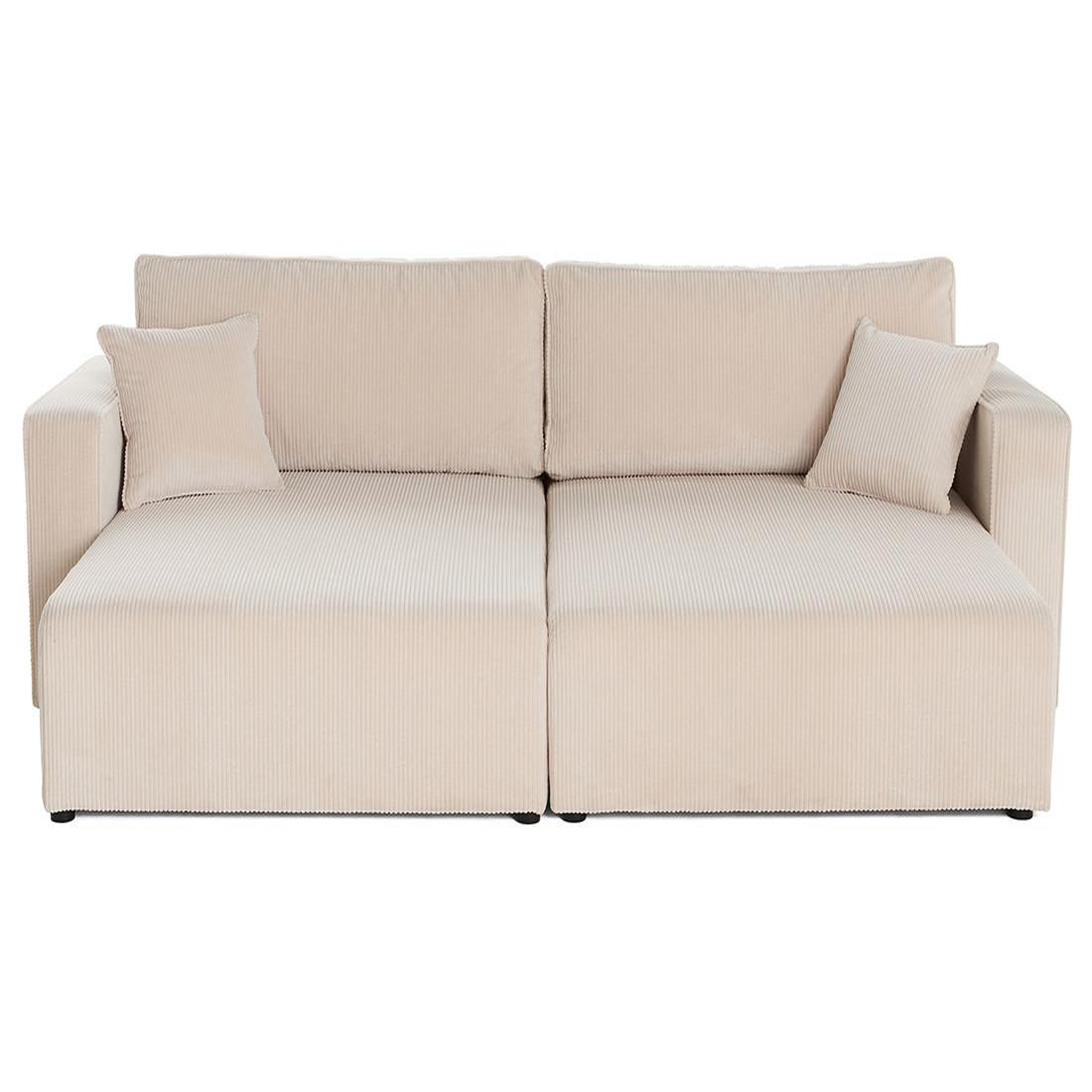 Voir la diapositive 1 : BEST MOBILIER Topaze - canapé droit 4 places avec double méridienne - assise profonde - en velours côtelé