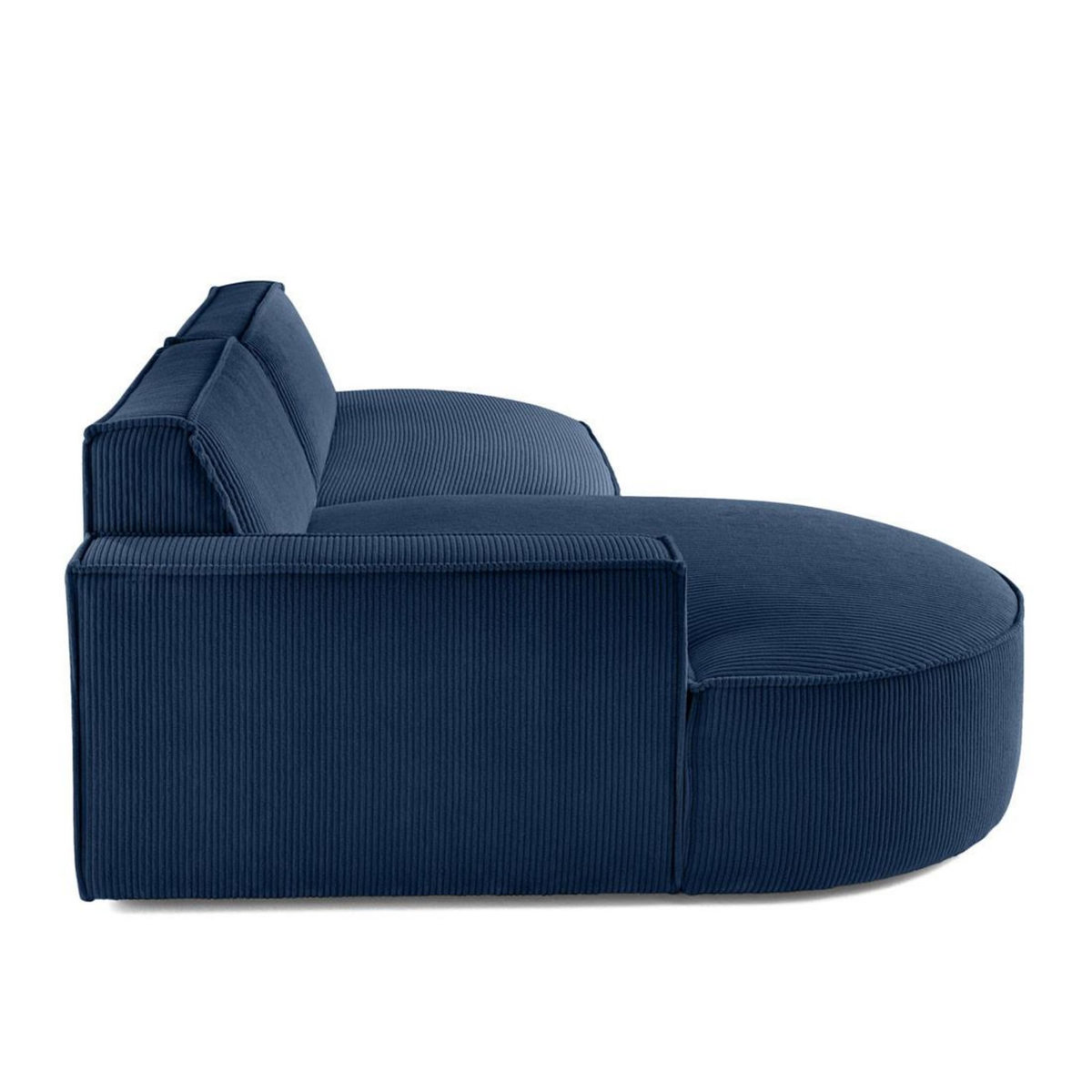 LISA DESIGN Spiaggia - canapé d'angle gauche - forme arrondie - 4 places - en velours côtelé