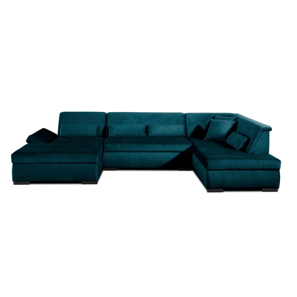 LISA DESIGN Vermont - canapé panoramique d'angle droit - 7 places - xxl - en velours