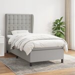 VIDAXL Sommier a lattes de lit avec matelas Gris clair 80x200 cm Tissu