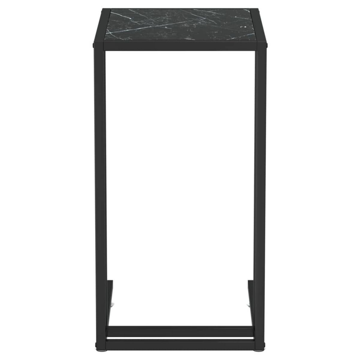 VIDAXL Table d'appoint ordinateur Marbre noir 50x35x65 cm Verre trempe
