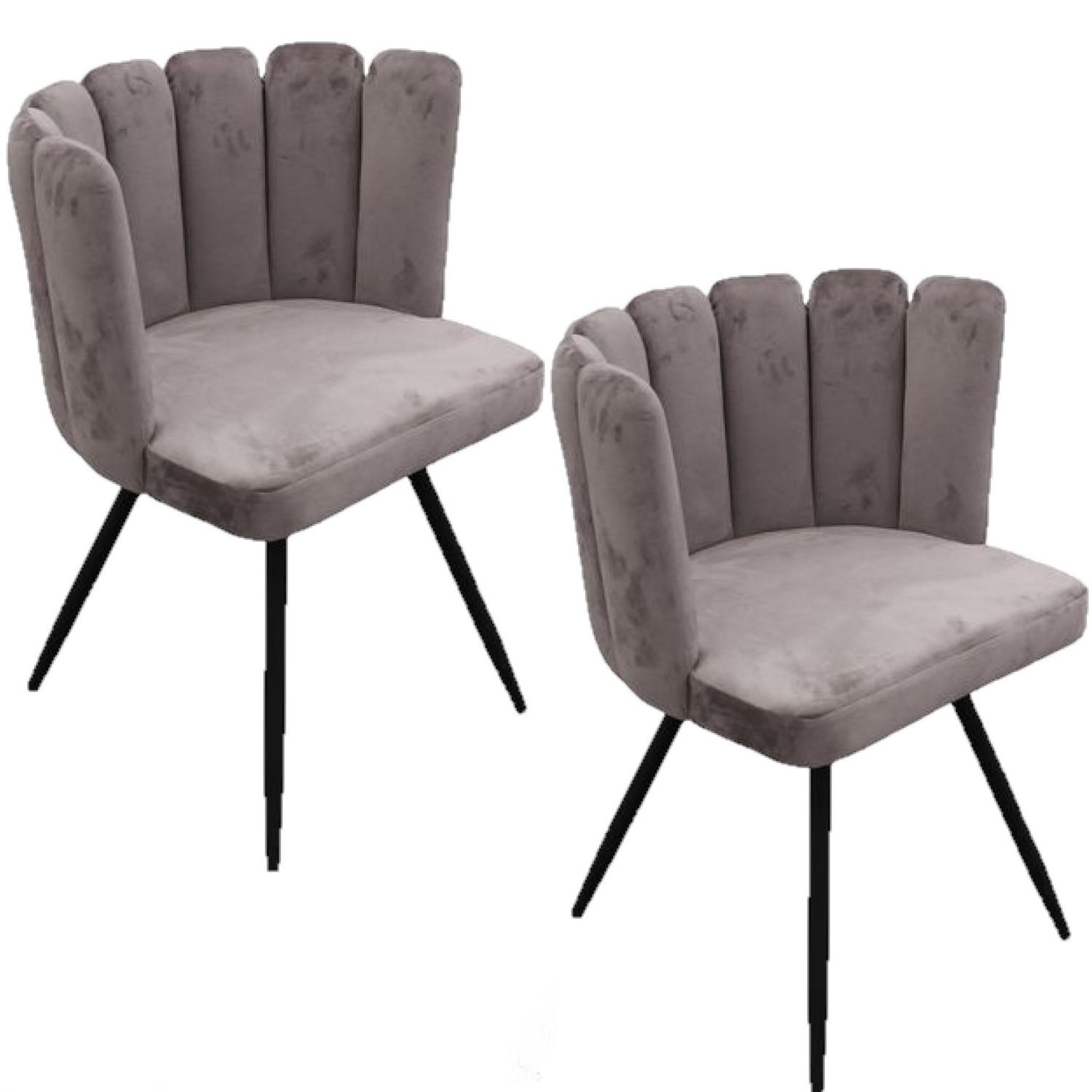 Voir la diapositive 1 : TOILINUX Lot de 2 Chaises design effet velours Ariel
