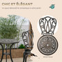 Voir la diapositive 4 : OUTSUNNY Ensemble salon de jardin 2 places avec table ronde style rétro fonte alu effet bronze antique