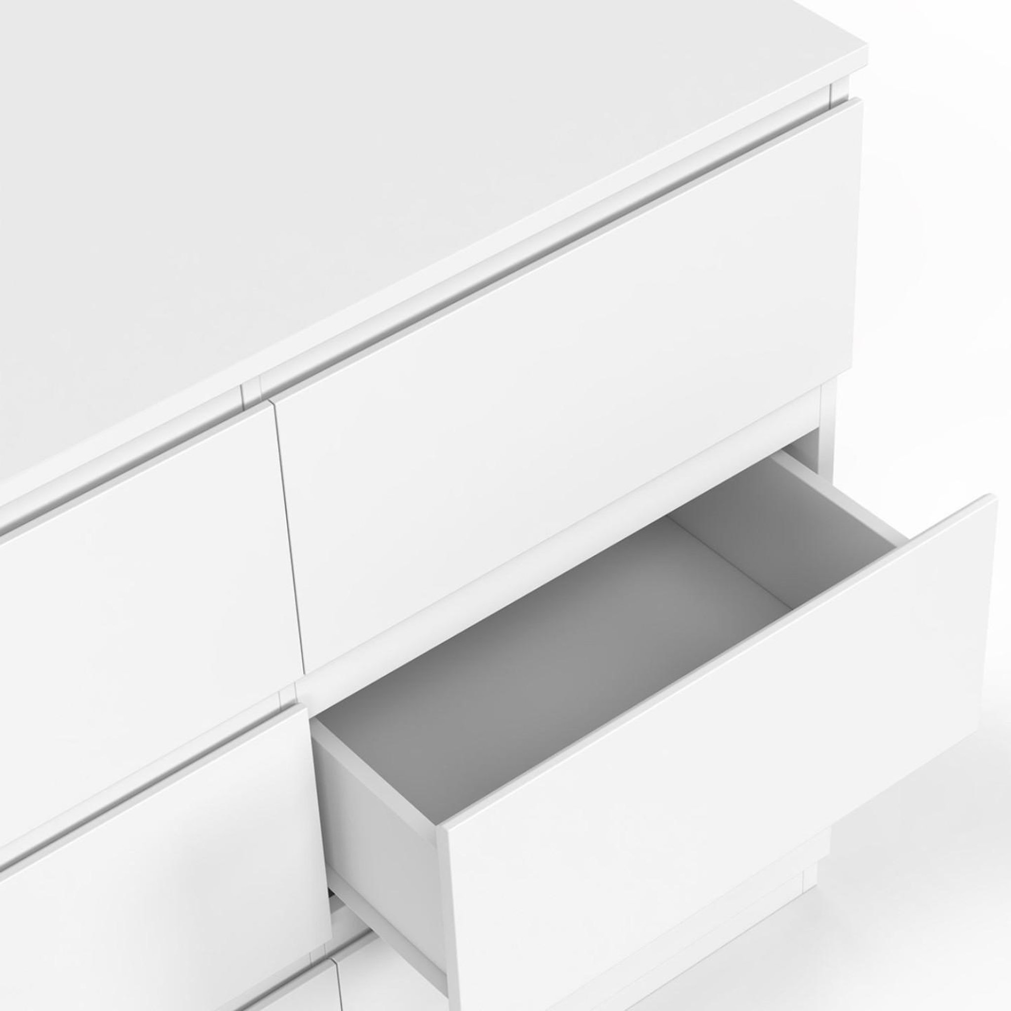 Voir la diapositive 6 : ID MARKET Commode 9 tiroirs tomi xxl 136 cm bois blanc