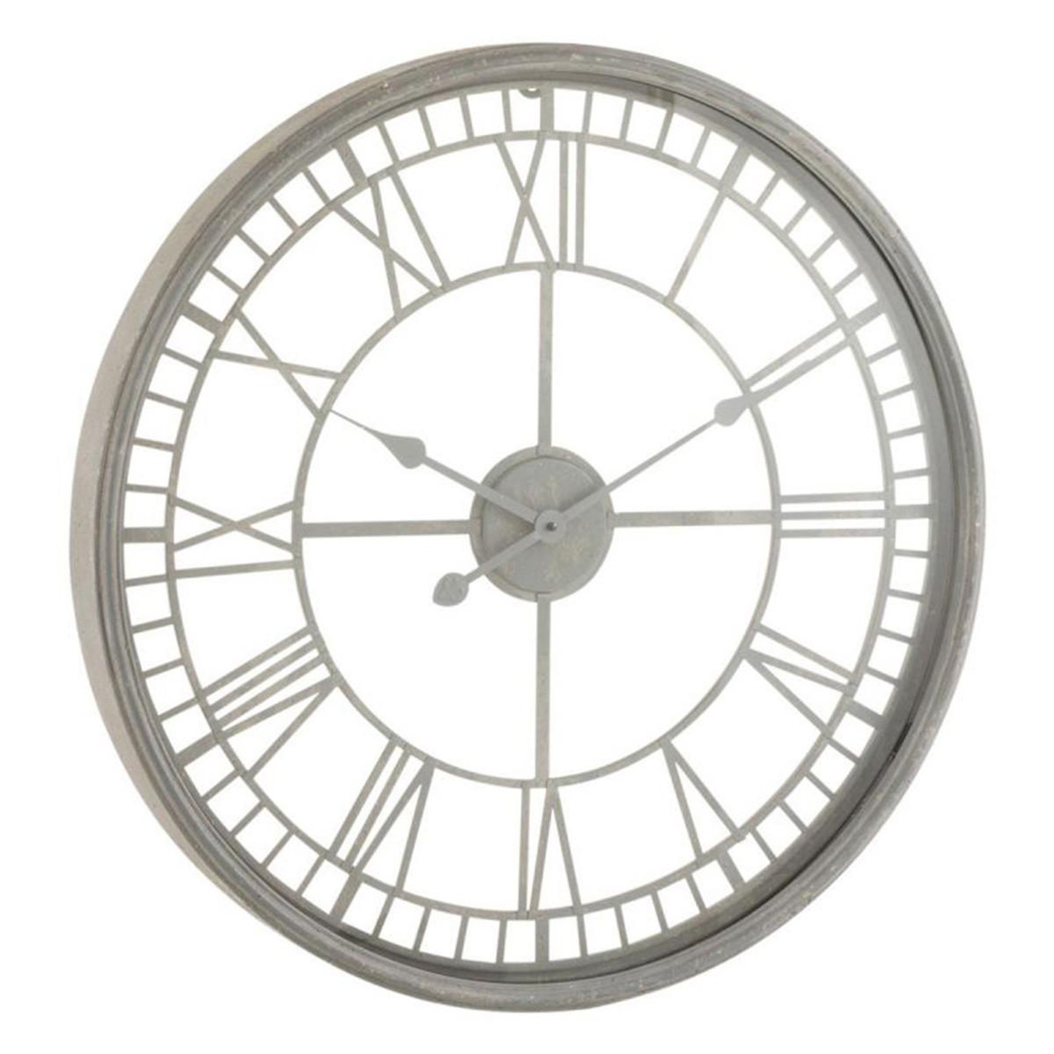 Voir la diapositive 1 : J-LINE Horloge Murale Design  Métal & Verre  67cm Gris