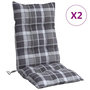 Voir la diapositive 2 : VIDAXL Coussins de chaise a dossier haut lot de 2 motif carreaux gris
