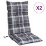 Voir la diapositive 2 : VIDAXL Coussins de chaise a dossier haut lot de 2 motif carreaux gris