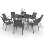 Voir la diapositive 1 : ID MARKET Salon de jardin MADRID table ronde 150 CM et 8 chaises empilables gris anthracite