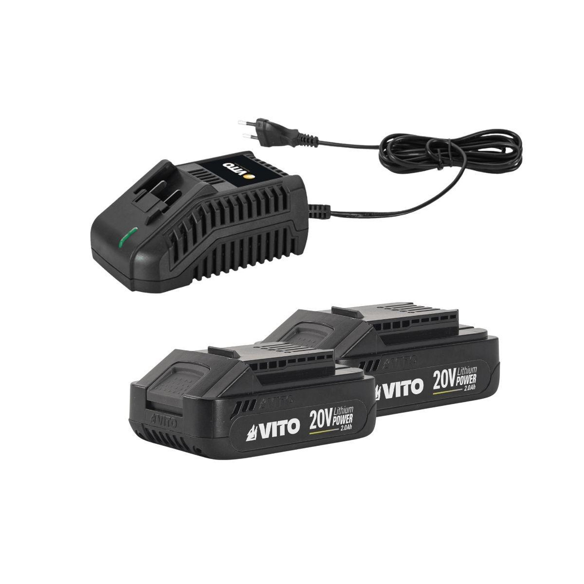 Voir la diapositive 3 : VITO Garden Taille Haies sans fil 20V Lame 51Cm + 2 Batteries lithium 2.0Ah + Chargeur Rapide VITO