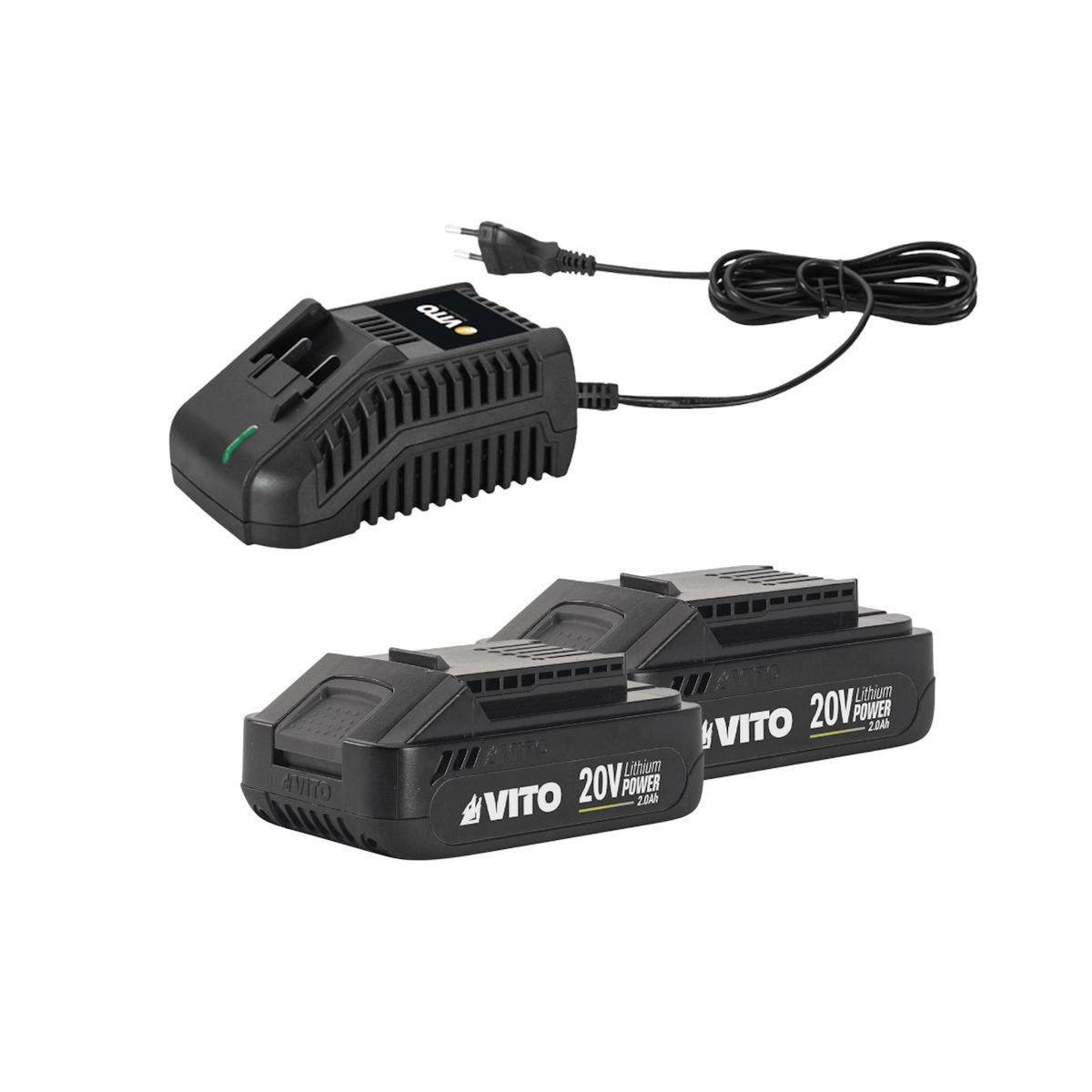 VITO Garden Taille Haies sans fil 20V Lame 51Cm + 2 Batteries lithium 2.0Ah + Chargeur Rapide VITO