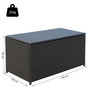 Voir la diapositive 3 : OUTSUNNY Coffre malle de rangement 118L x 54l x 59H cm résine tressée imitation rotin café foncé