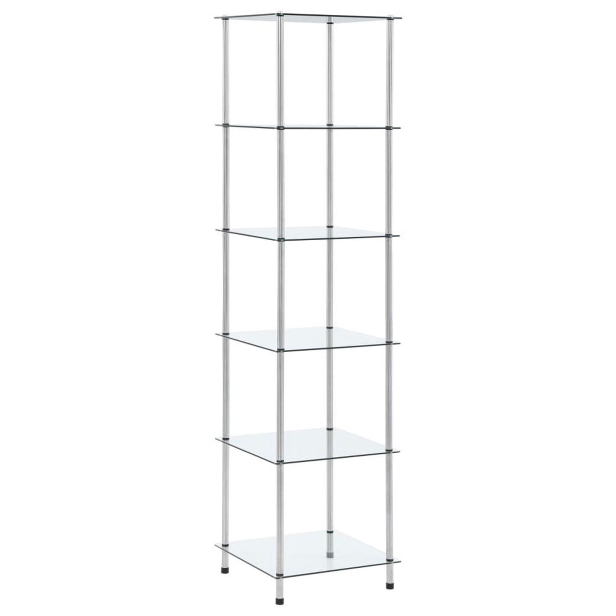 VIDAXL Etagere 6 niveaux Transparent 40x40x160 cm Verre trempe