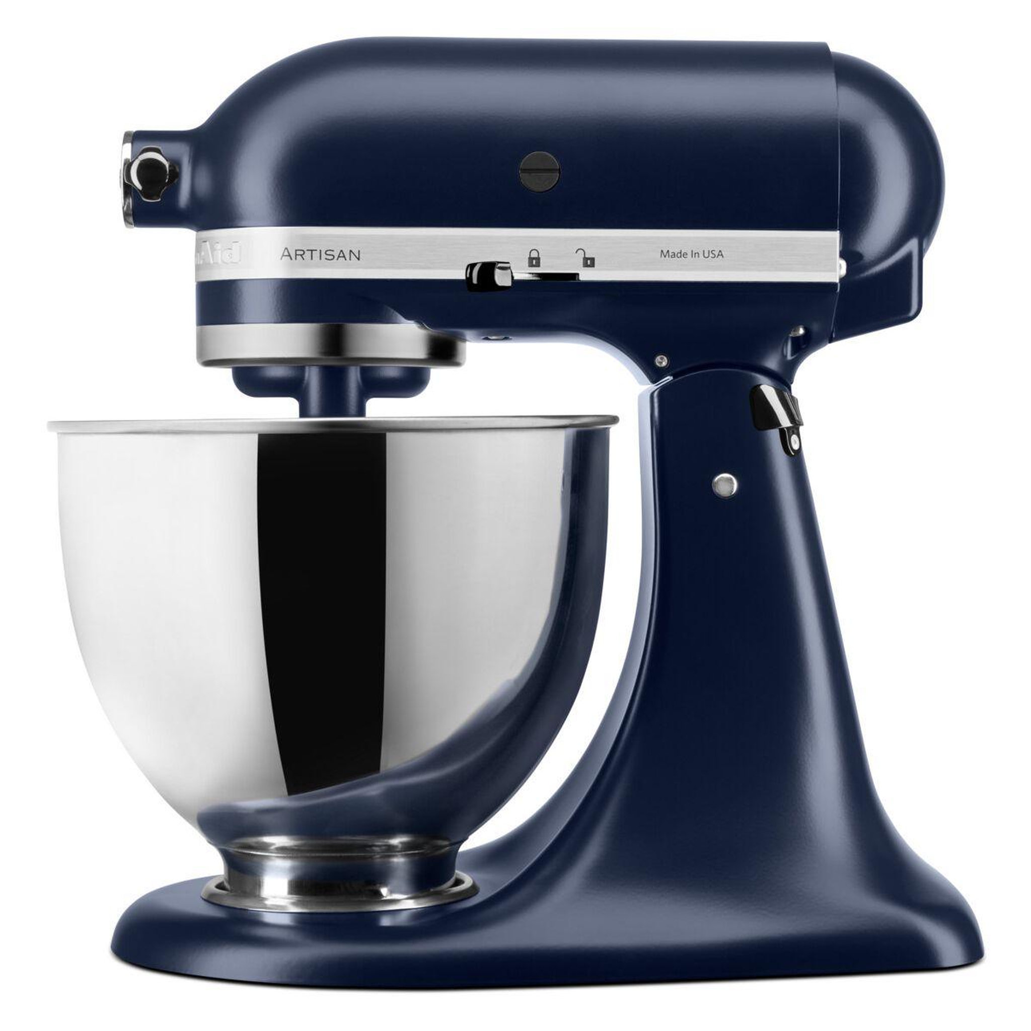 Voir la diapositive 3 : KitchenAid Robot pâtissier 5KSM175PSEIB bleu encre, 4,8 L, bol avec poignée + bol 3 L, batteur souple et couvercle