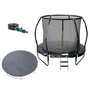 Voir la diapositive 1 : JUMP4FUN Trampoline 8Ft ø244cm noire - tuyeau arrosage et bâche de protection
