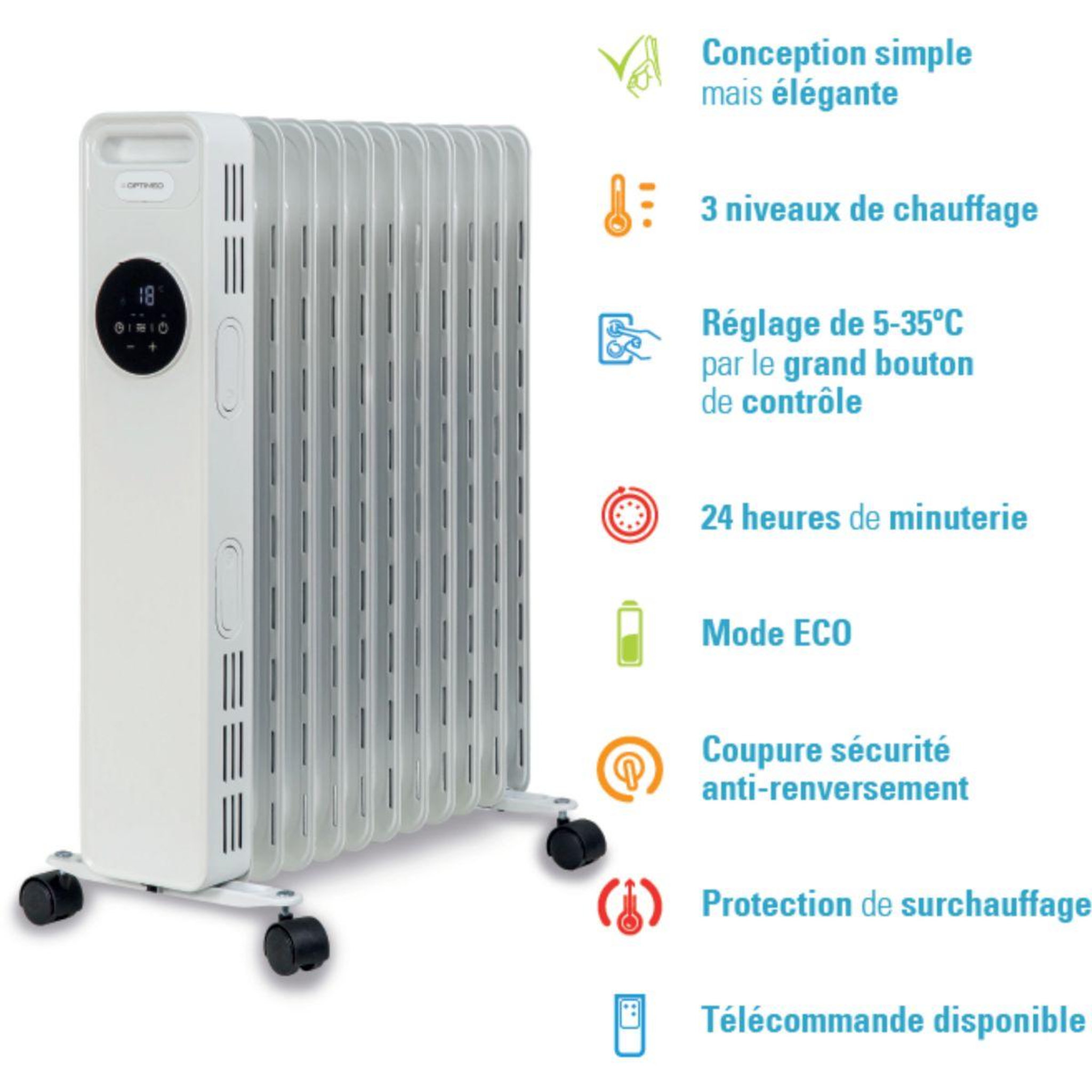 Voir la diapositive 4 : OPTIMEA Chauffage Bain d'huile OCE-D01-2500