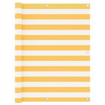 VIDAXL Ecran de balcon Blanc et jaune 120x500 cm Tissu Oxford