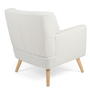 Voir la diapositive 4 : ID MARKET Fauteuil scandinave LIV en tissu bouclette blanc
