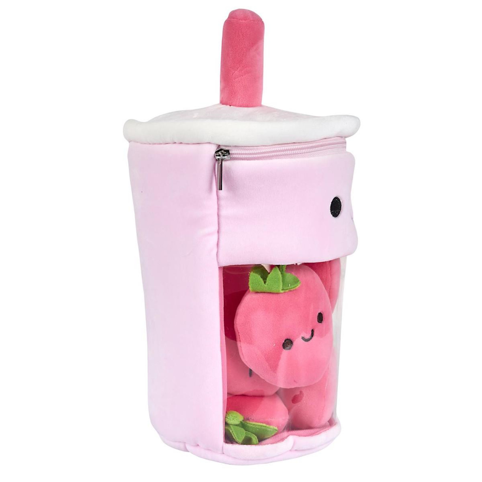 Voir la diapositive 3 : The concept Factory Peluche enfant bubble tea fraise  kawaii  27cm rose