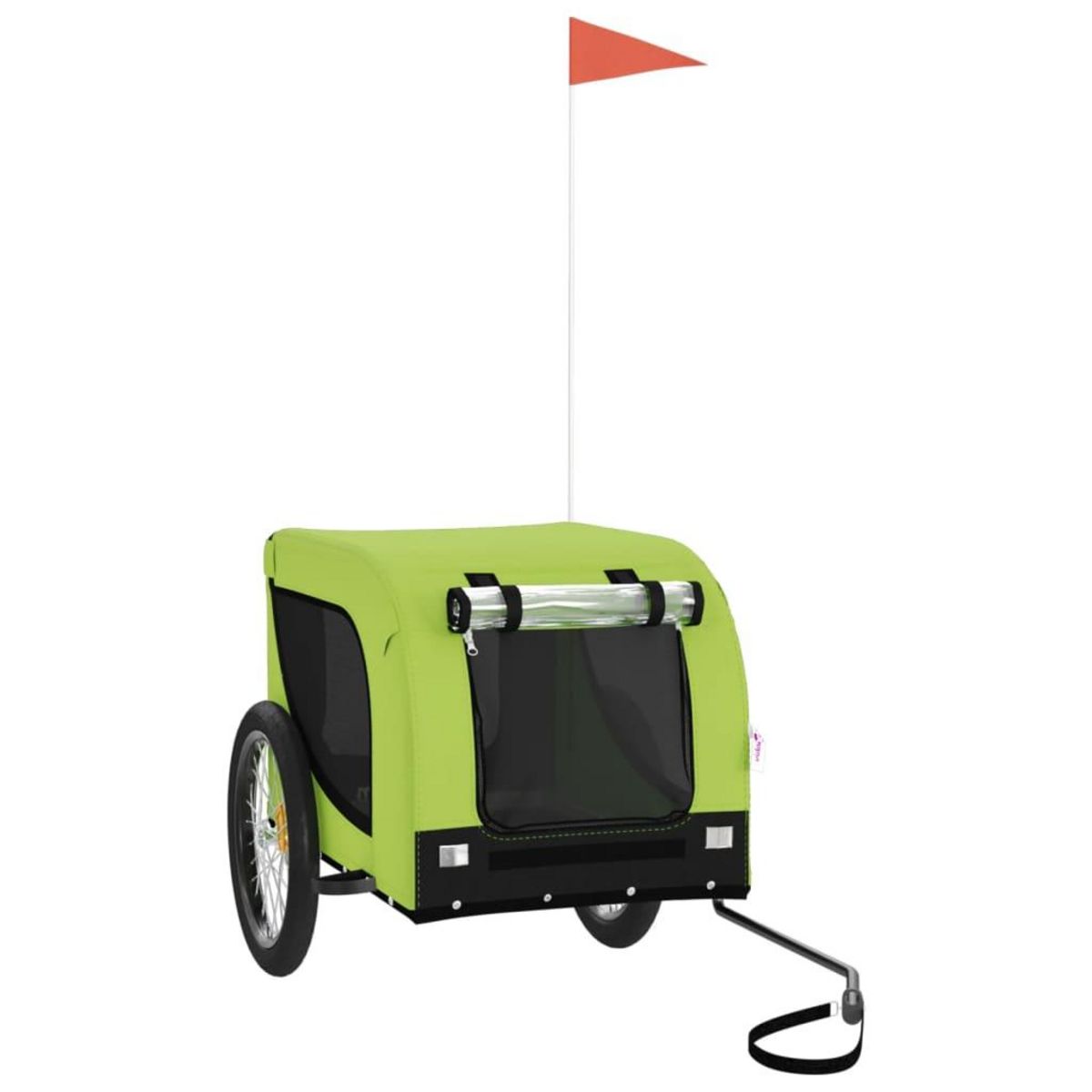 VIDAXL Remorque de velo pour animaux de compagnie vert et noir