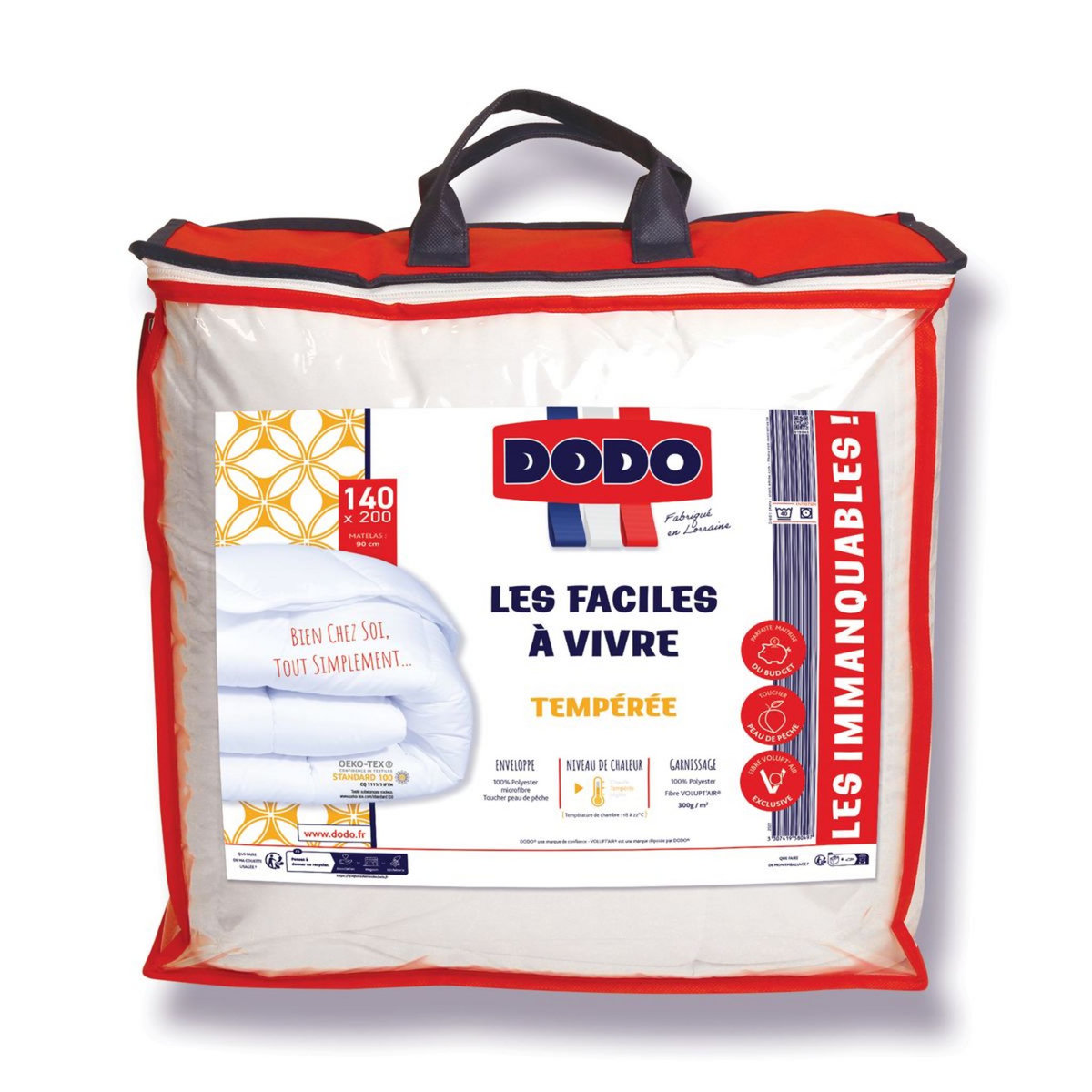 DODO Couette tempérée en microfibre toucher peau de pêche  300 g/m² LES FACILES A VIVRES 
