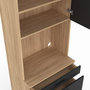 Voir la diapositive 6 : ID MARKET Colonne de cuisine micro-ondes et casserolier 60 cm CINA 2 portes façon hêtre et noir