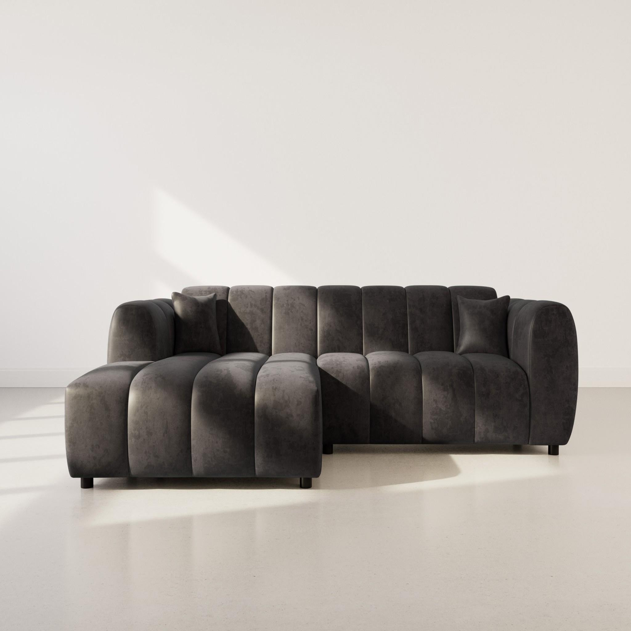 Voir la diapositive 2 : BEST MOBILIER Curtis - canapé d'angle gauche 4 places en simili