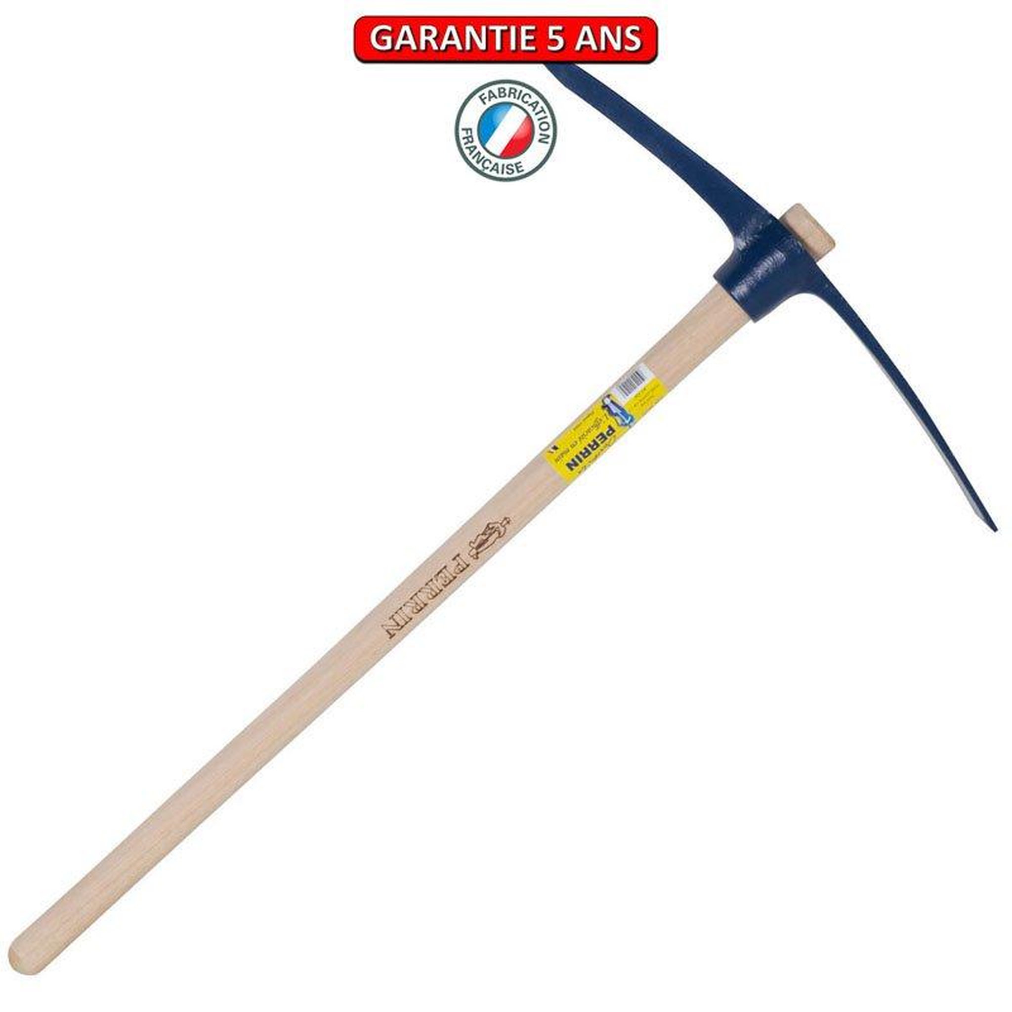 OUTILS PERRIN Pioche terrassier œil rond 3 kg - emmanché droit 100 cm