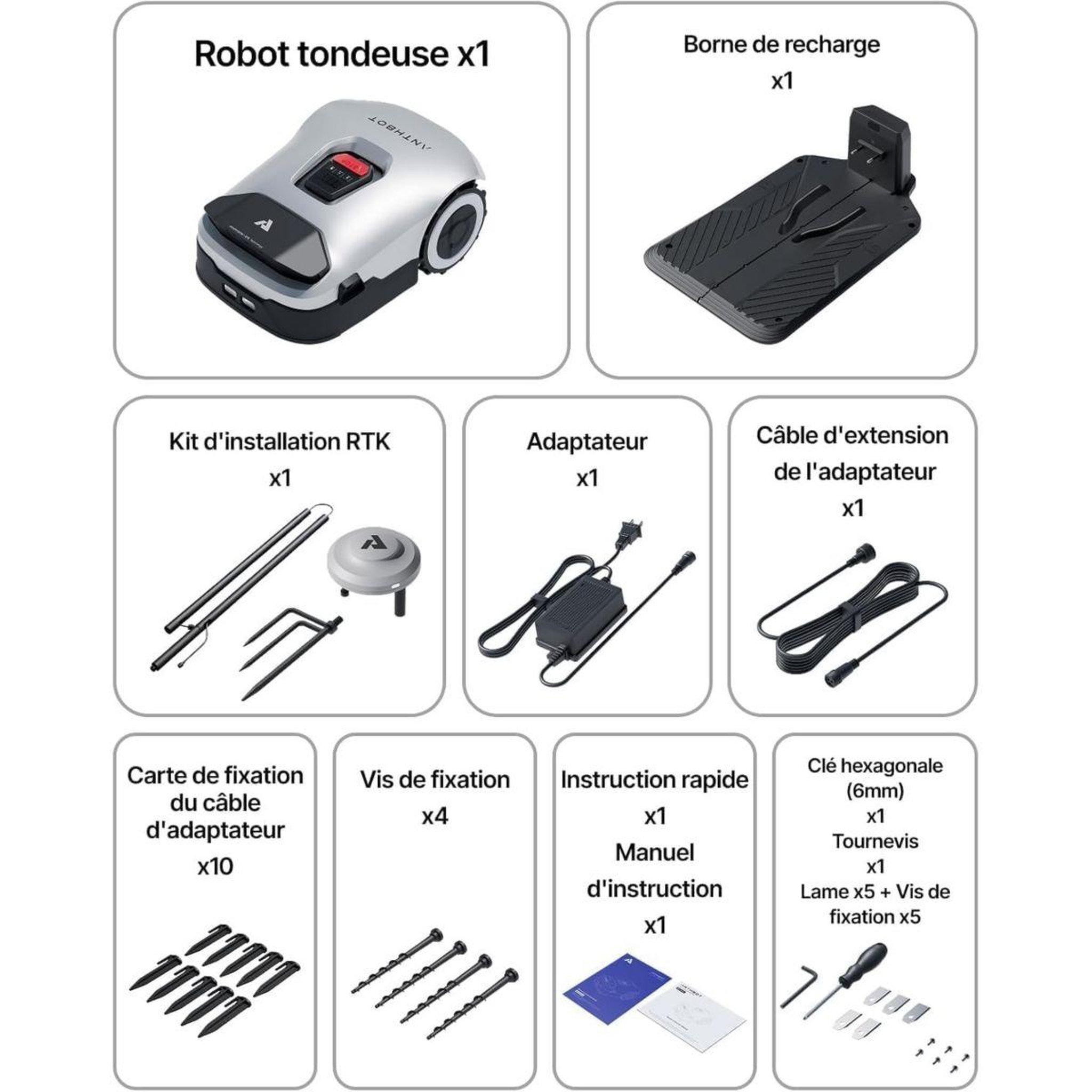 Voir la diapositive 5 : ANTHBOT Robot tondeuse genie 800 sans fil périphérique, 800 m² de superficie