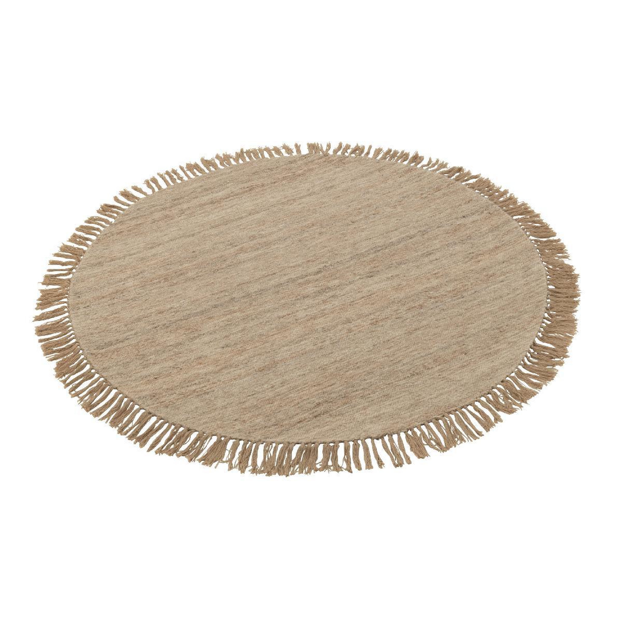 Voir la diapositive 1 : J-LINE Tapis Déco Rond  Semi Uni  150cm Beige