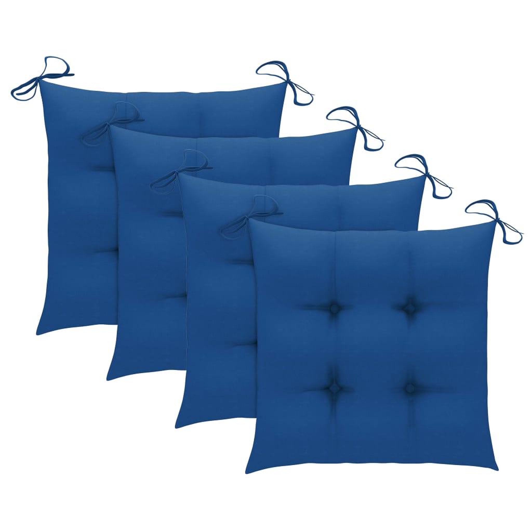 Voir la diapositive 3 : VIDAXL Chaises de jardin et coussins bleu lot de 4 Bois de teck massif