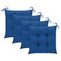 Voir la diapositive 3 : VIDAXL Chaises de jardin et coussins bleu lot de 4 Bois de teck massif