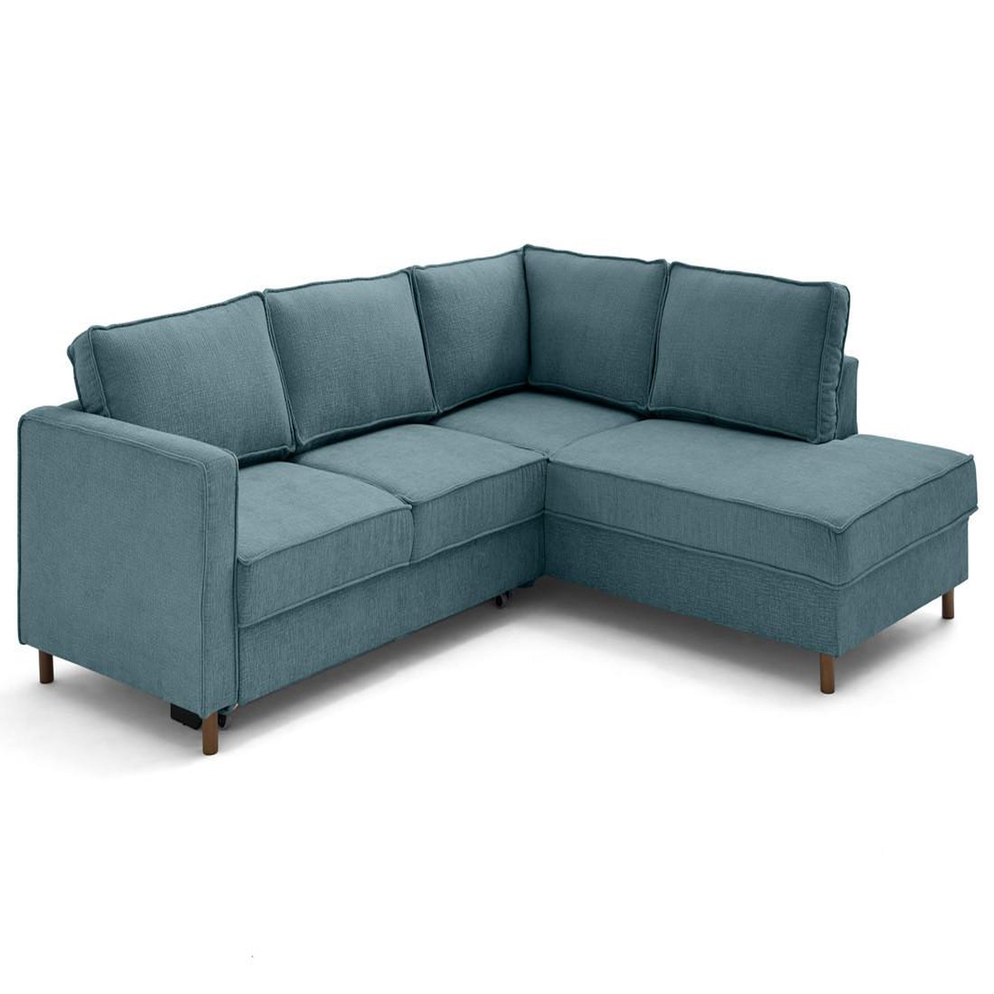 Voir la diapositive 5 : LISA DESIGN Jake - canapé d'angle droit 5 places convertible en tissu velours relief