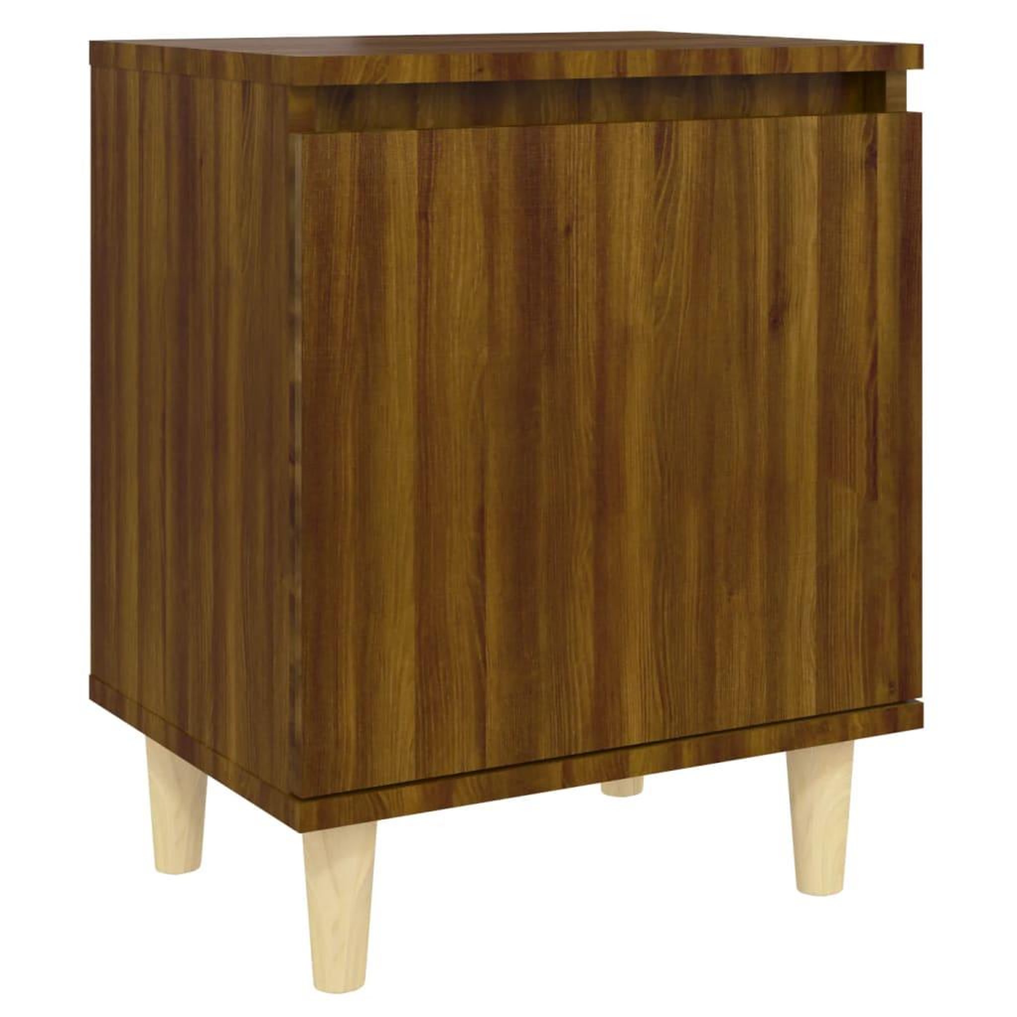 Voir la diapositive 2 : VIDAXL Table de chevet avec pieds en bois Chene marron 40x30x50 cm