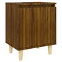 Voir la diapositive 2 : VIDAXL Table de chevet avec pieds en bois Chene marron 40x30x50 cm