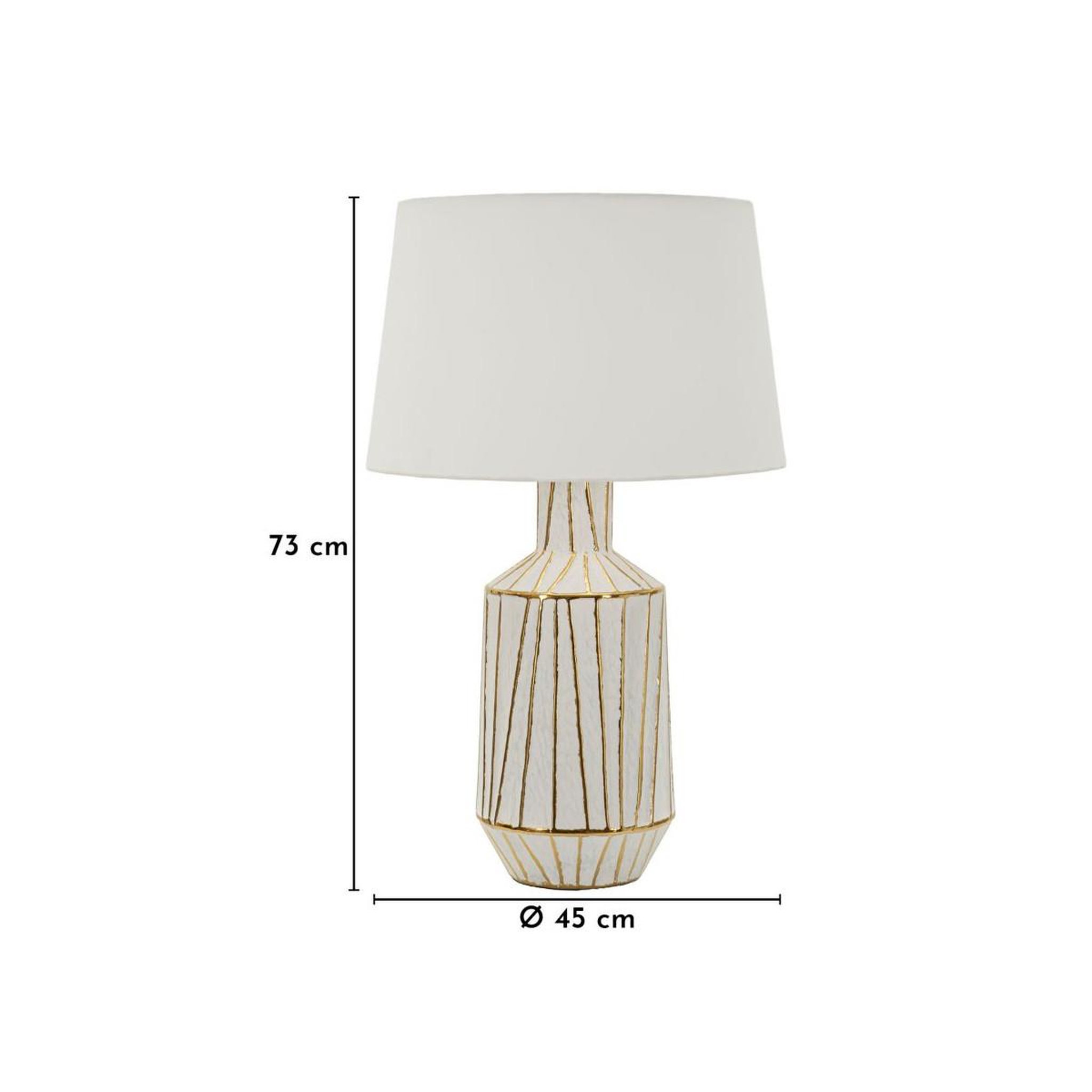 Voir la diapositive 5 : Paris Prix Lampe à poser  tangeri  73cm blanc & or