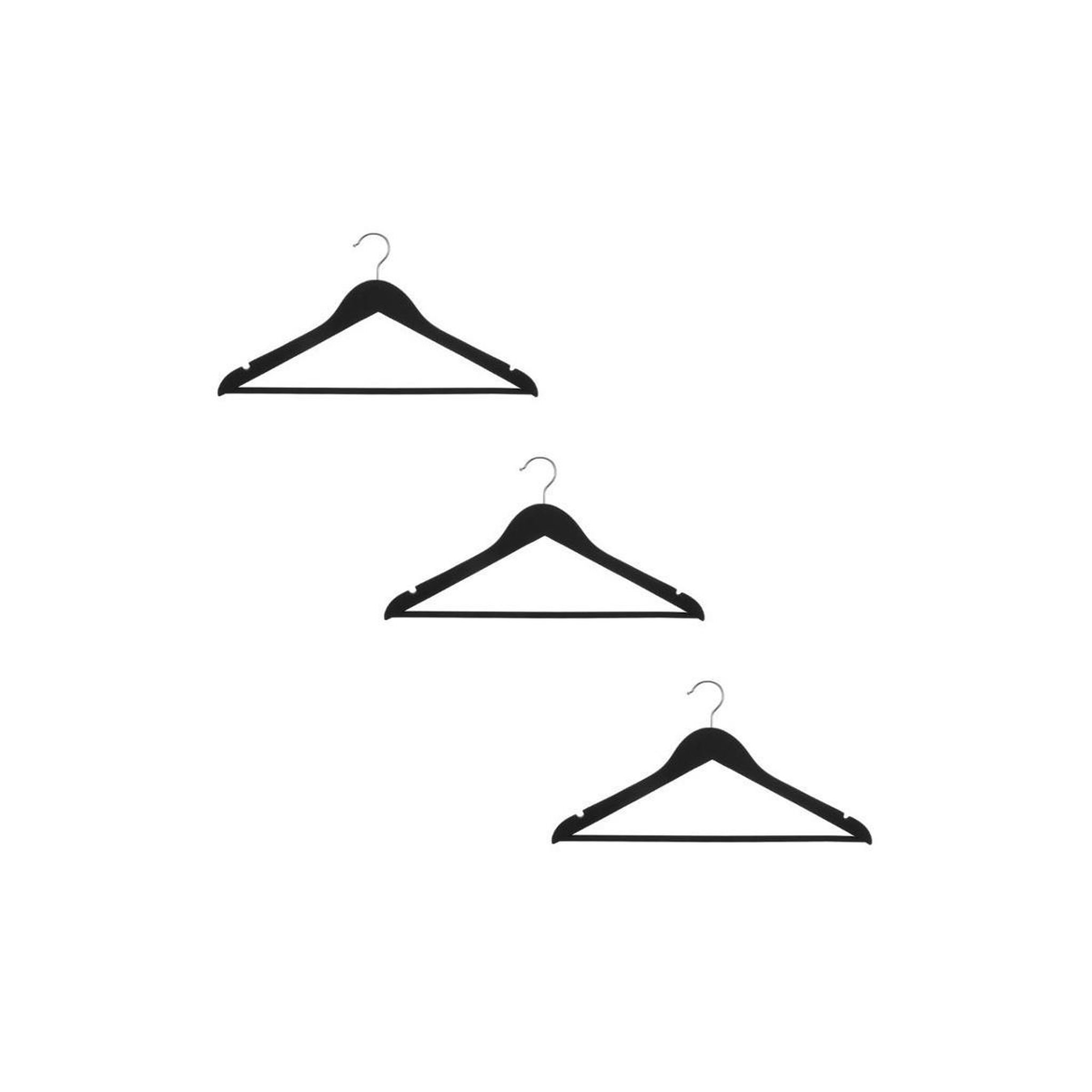 FIVE Lot de 3 cintres en bois  anti-dérapant  44cm noir