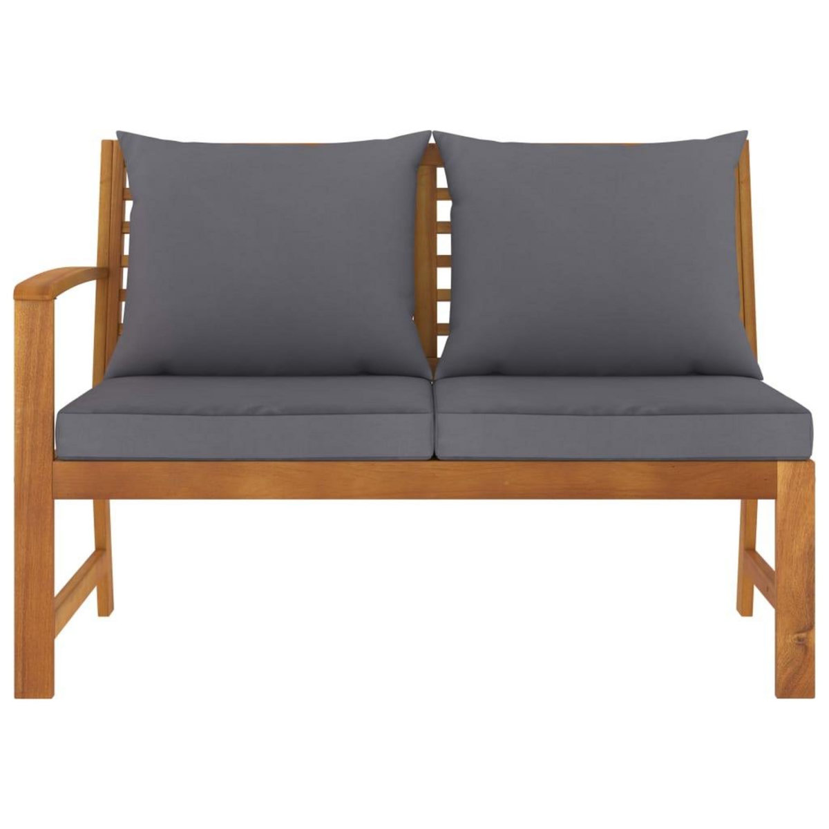 VIDAXL Banc de jardin 114,5 cm avec coussin gris fonce Bois d'acacia