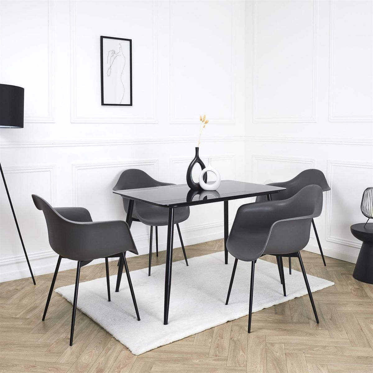 TOILINUX Lot de 4 fauteuils GUSTAV