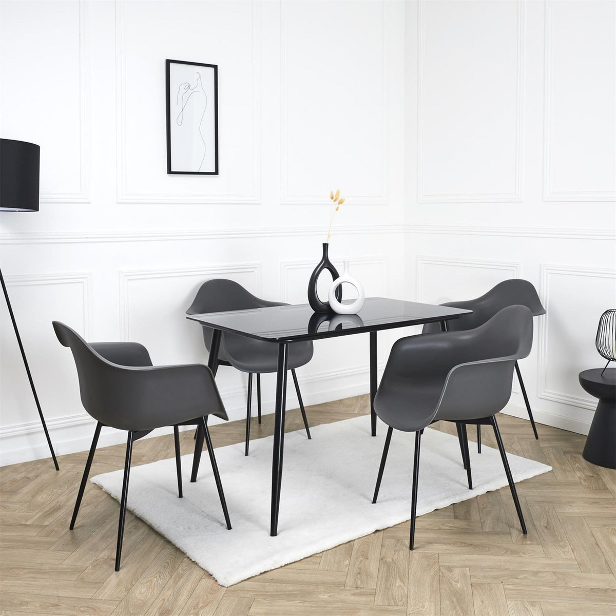 TOILINUX Lot de 4 fauteuils GUSTAV