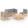 Voir la diapositive 2 : VIDAXL Salon de jardin 5 pcs avec coussins Bois de pin massif