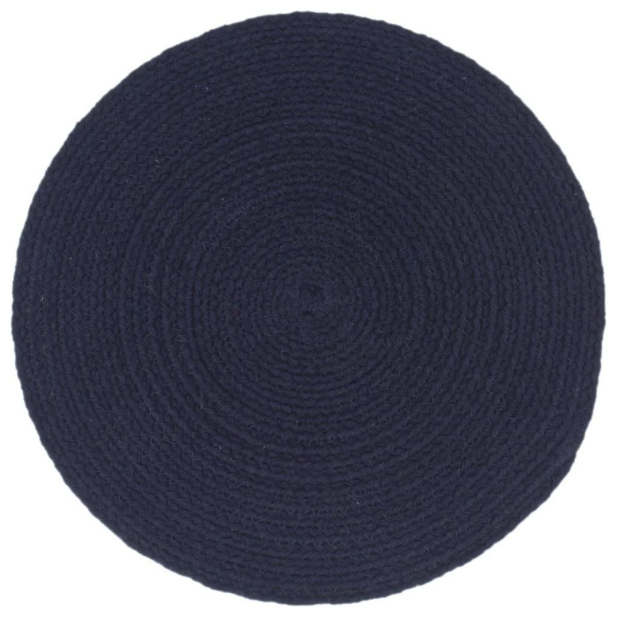 VIDAXL Napperons 4 pcs Bleu marine Plain 38 cm Rond Coton